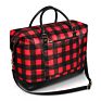 Leather Buffalo Plaid Women Personalized Handbag Weekend Duffle Bag Luxury Travel Bags