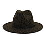 Leopard Jazz Wool Felt Fedora Hats Vintage Women Panama Hat