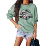 Letter Print Crewneck Sweatshirt Fall Dinosaur Head Graphic Women Hoodies Pullover Clothes