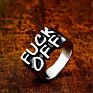 Letter Ring Man Style Stainless Steel F Word Punk Style Letters Initials Rings