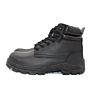 Light Genuine Leather Black Mid Cut Safety Shoes with Steel Toe for Man
