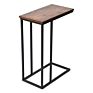 Living Room Metal Frame Mobile Coffee Snack Laptop Tabl Slide under Couch End Sofa Side Table with Rolling Casters
