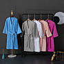 Logo 100% Cotton Waffle White Bathrobes Textile Bathrobes for Men and Women