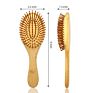 Logo Natural Bamboo Bristles Paddle Hairbrush Oval Cushion Bamboo Hair Brush for Massaging Scalp & Detangling All Hair Types