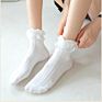 Lolita White Beige Girl Lace Ruffle Socks Frilly Cotton Ankle Socks