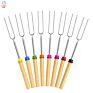 Long Bbq Barbecue Stainless Steel Corn Stick Telescopic Campfire Extendable Meat Handler Fork Roasting Sticks