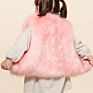 Long Hair Coat Girls Kid Life Faux Fur Vest for Children's Coat plus Velvet Thick Warm Comfortable