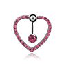 Love Heart Reverse Belly Button Rings Bar Silver Color Plated Surgical Piercing Body Jewelry for Women Cz Navel Piercing