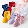 Lovely Baby Infant Girls Socks Kids Pure Color Pink Red Yellow Mesh Ruffle Socks Cute Bow Knot Short Socks