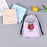 Lovely Recycled Convenient Plastic Storage Bag Waterproof Clear Durable for Daily Life Drawstring Bag