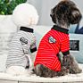 Lovely Striped Dog Four Leg Clothes Autumn Pet Clothes Small Xl Xxl Dog Clothing with Heart Stripe
