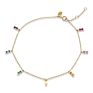 Lozrunve 925 Sterling Silver Chain Cz Baguette Rainbow Bracelet Anklet