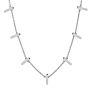 Lozrunve 925 Sterling Silver Gold Silver Plain Bar Statement Charm Necklace Choker Necklace