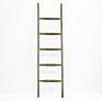 Luckywind Design Gery Wall-Leaning Rustic Farmhouse Wood Blanket Ladder
