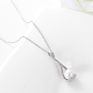 Luoteemi Long Dropping Necklace White Gold Plated Large Pearl Necklace Cz Crystal Mirco Paved Pendant Drop Pearl Necklace