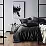 Luxury 100% Egyptian Cotton Duverts Solid Color Satin Bedding Sets Black Bed Set