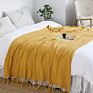 Luxury Throw Blanket Woven Knit Blanket Cozy 100% Cotton Decorative Blanket with Tassels for Couch Bed Sofa 130X170Cm