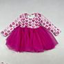 Lz Children Pink Rainbow Printing Tutu Dress for Kid Valentines Day Longsleeve Baby Girl Dress Party Dresses