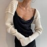 M20425 Cotton Rib Knit Top Ladies Batwing Sleeve Pullover Sweater Fall Women Clothes Cropped Sweater