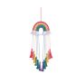 Macrame Rainbow Wall Hanging Handmade Rope Woven Tassel Wall Art for Boho Home Decor Party Supplies