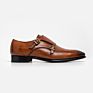 Made in Italy Double Monk in Brandy Color Patina Full Leather Handmade Men Shoes