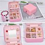 Makeup Leather Jewelry Travel Display Case Organizer Mirror Storage Box with Zipper Portable Jewellery Bracelet Ring Box