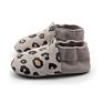 Manufacture Baby Shoes Gray Leopard Genuine Leather Baby Soft Leather Shoes