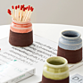 Match Stick Holder Glazed Handmade Ceramic Match Striker Ceramic Home Decor Holder Jar