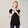 Maternity Clothing Nursing Top Breastfeeding T Shirt for Pregnant Women Casual Soft Stretch Fabric Design