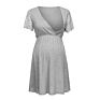 Maternity Feeding Mum Comfy Cross-Front V Neck Solid Lace Short-Sleeve Midi Slim Women's Dress for Pregnancy Sleep Wear