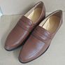 Men Genuine Leather Brown Work Professional Manager Safety Shoes for Hotel Staff Bank Staff