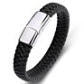 Men Leather Luxury Beaded Bracelet Set Stainless Steel Men Leather Bracelets