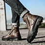 Men Shoes Leather Riding Shoes Motorcycle Shoes Men's Splash-Proof Motorcycle Boots Side Zipper Boot