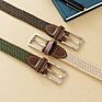Men Women Casual Knitted Pin Buckle Belt Woven Canvas Elastic Expandable Braided Stretch Belts Plain Strap