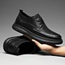 Men's Breathable British Leather Shoes Men Black Leather Shoes Slip-On Dress Shoes