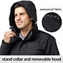 Men's Lightweight Waterproof Rain Jacket with Hood Black Rain Shell Windbreaker for Outdoor Hiking Camping Travel