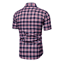 Men's Plaid Short-Sleeved Shirt Sports Style Youth Half-Sleeved Shirt Slim Camisas De Hombre