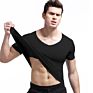 Men's Thin Short Sleeve V Neck T Shirts for Men Solid Color Tight Bottomed Shirt Slim Seamless Underwear Modal