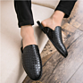 Menswear Half Moccasins Pu Leather Slipper Weaving Loafer Slides Breathable Mules Outdoor Casual Shoes Light