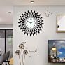 Metal 23.6 Inch Black Drop Wall Clock 3D Non-Ticking Silent Quartz Clocks