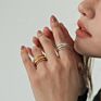 Metal Simple Multi-Layer Line Open Ring Minimalist Gold Silver Color Punk Hip Hop Style Adjustable Ring Female Jewelry