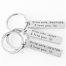 Metal Soft Enamel Drive Safe L Love You Dad Mom Sister Brother Keychain