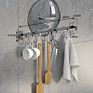 Metal Wall Mount Pot Pan Hanging Rack Kitchen Cookware Storage Organizer Holder
