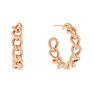 Minimalist 18K Gold Plated Stainless Steel Gold Stud Chain Earrings Hypoallergenic Women Cuban Chain Hoop Earrings