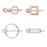 Minimalist Geometric Marble Metal Hair Pins round Rectangle Shape Hair Clips for Women Girls Hair Styling Accessories