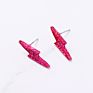 Minimalist Jewelry Red Lightning Bolt Earring
