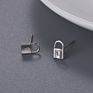 Sterling Silver Jewelry 925 Gold Plated Tiny Lock Earring Stud
