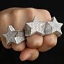 Mister Jewelry Made Iced Out Full Diamond Silver Plated Star Ring 925 Silver