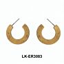 Modern Fancy Geometric C Shape Brass Stud Earrings Hoop Earrings