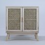 Modern Living Room Cabinets with Indonesian Rattan Designed Doors